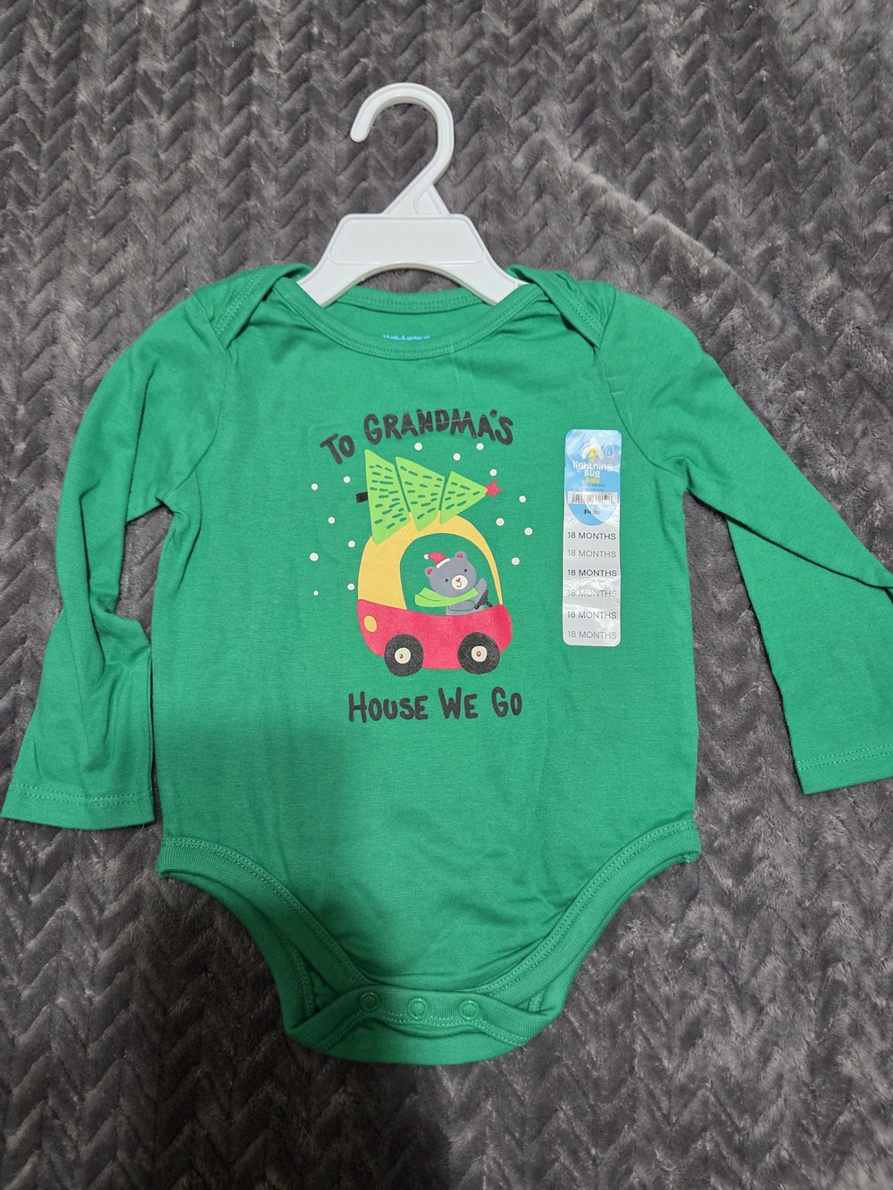 Green 'To Grandma's House We Go' Baby One-Piece Bodysuit